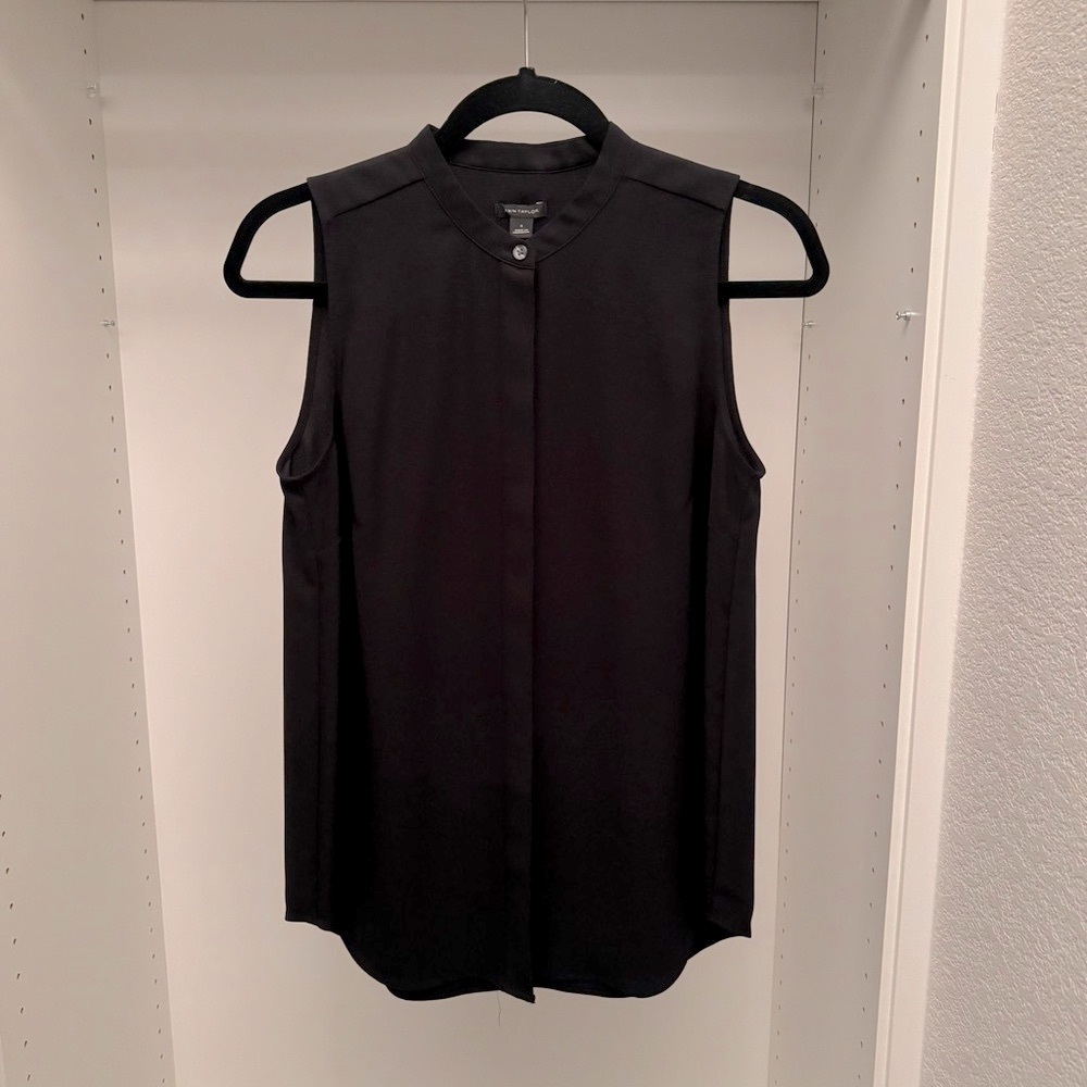 Ann Taylor Black Sleeveless Blouse
